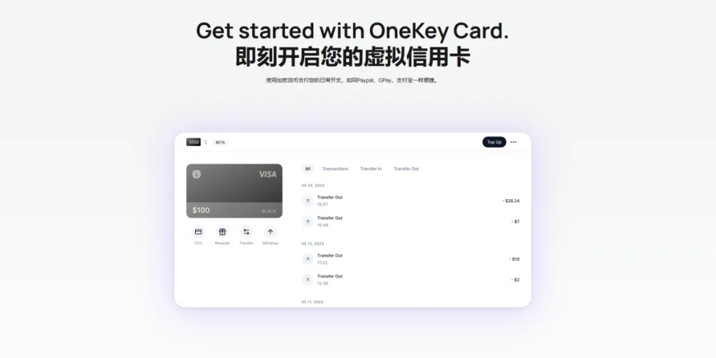 OneKey Card 邀请返佣-传奇量化