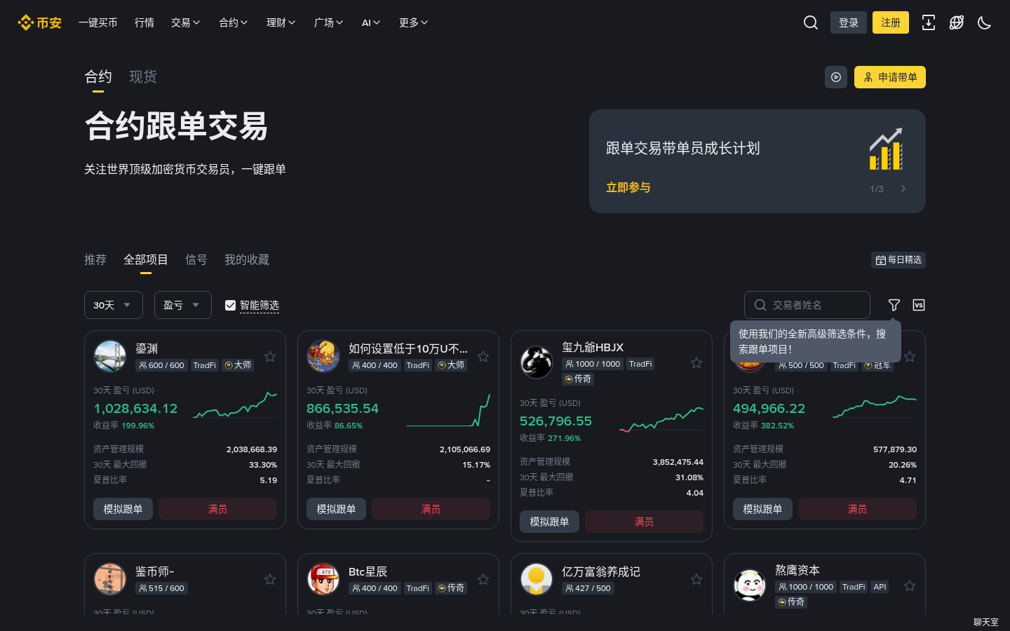 币安合约跟单最大回撤怎么看:筛带单员与项目止损别混-传奇量化