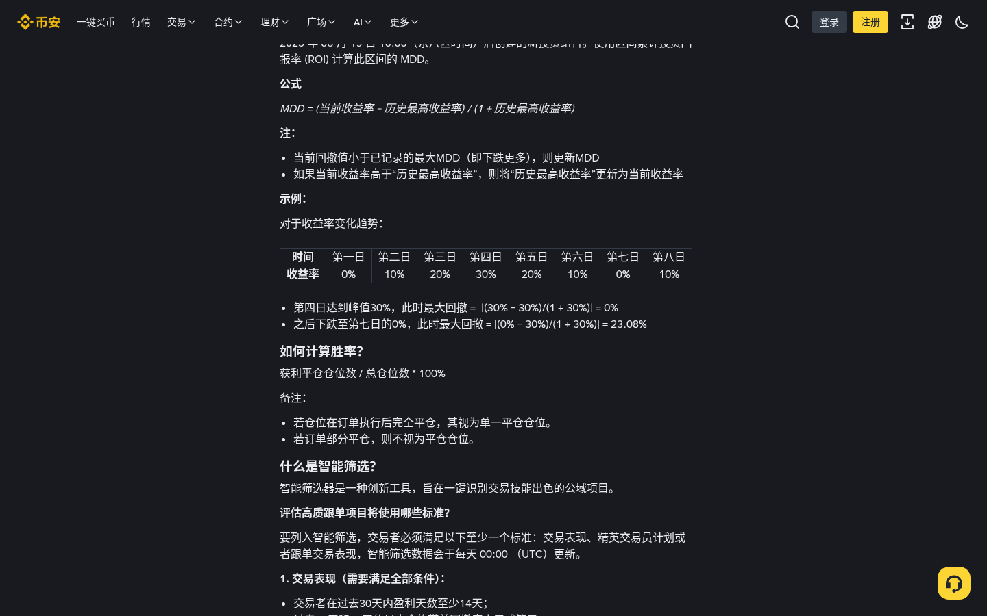 币安合约跟单最大回撤怎么看:筛带单员与项目止损别混-传奇量化