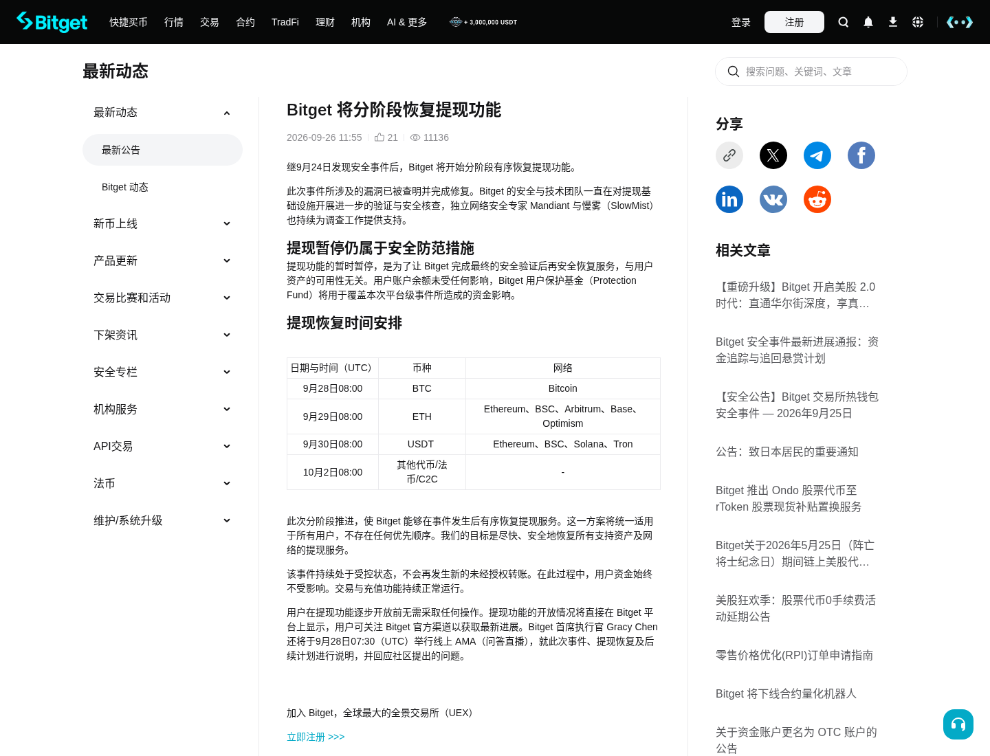 Bitget BTC 今日恢复提现,跟单资金怎么划转再出金-传奇量化
